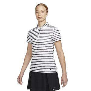 Nike Victory Dri Fit Black And White Striped Polo Shirt
